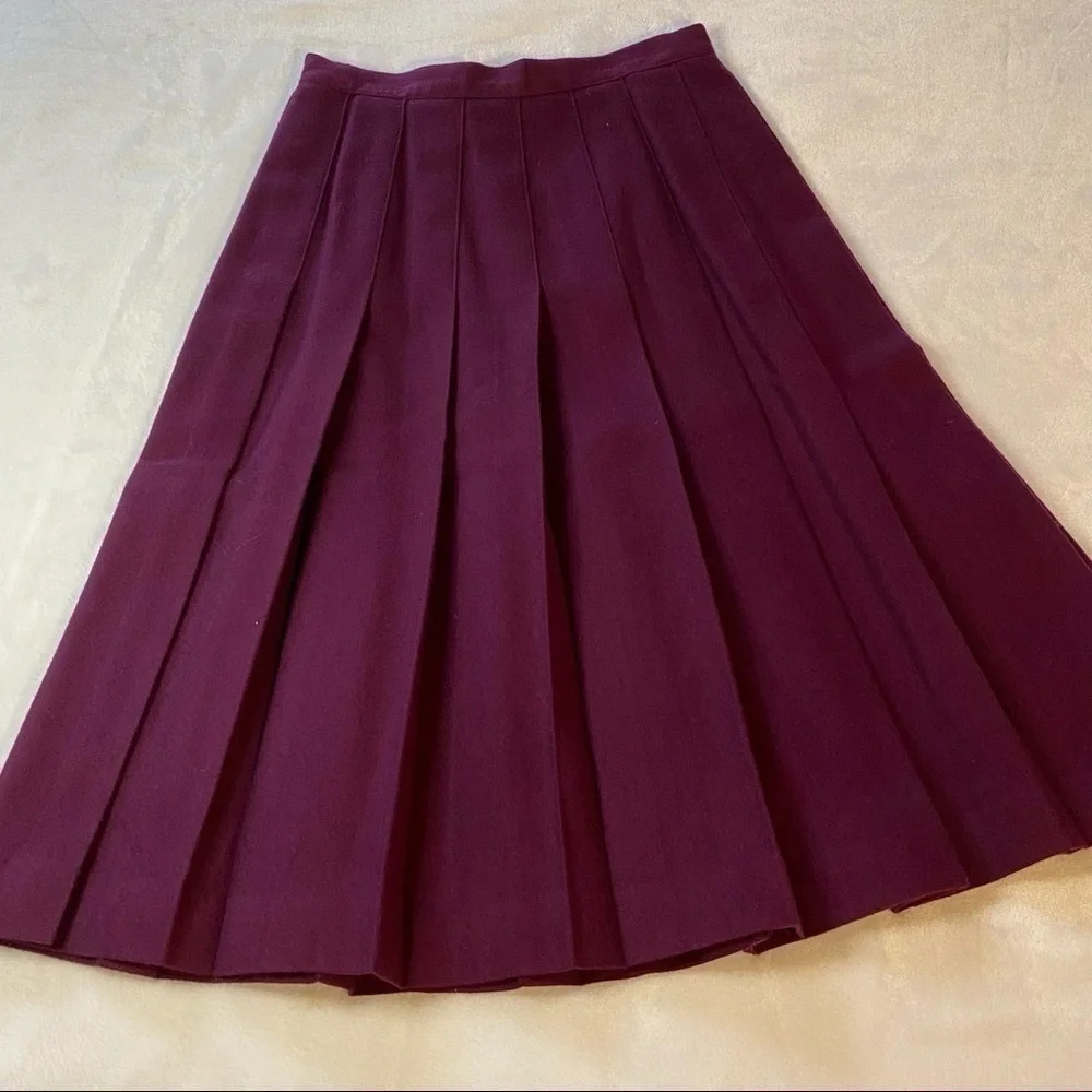 Vintage Koret Career Petites Wool Pleated Skirt Academia Preppy Size 8P - Picture 7 of 15